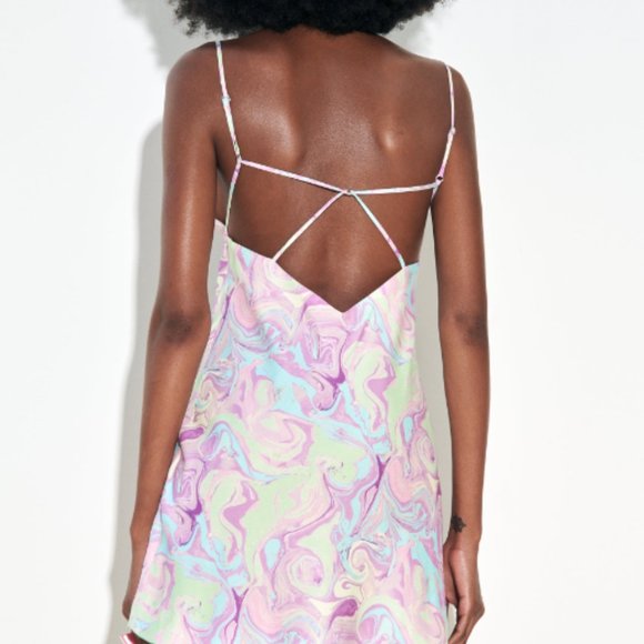 SATIN MINI DRESS - Picture 2 of 3